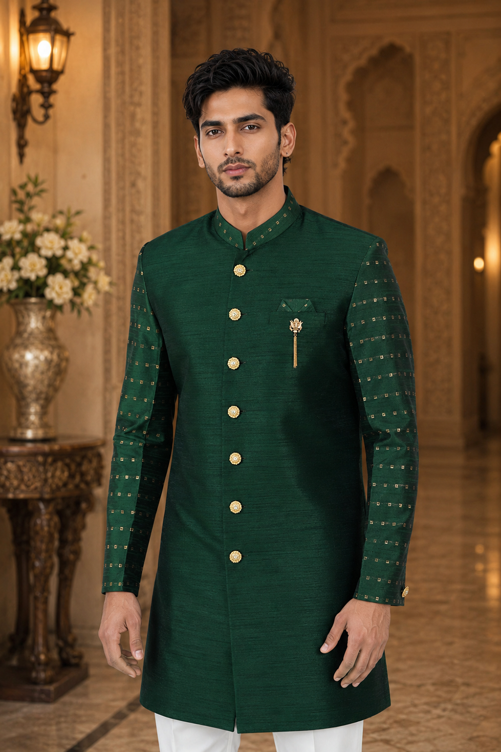 Men's Green Indo-Western