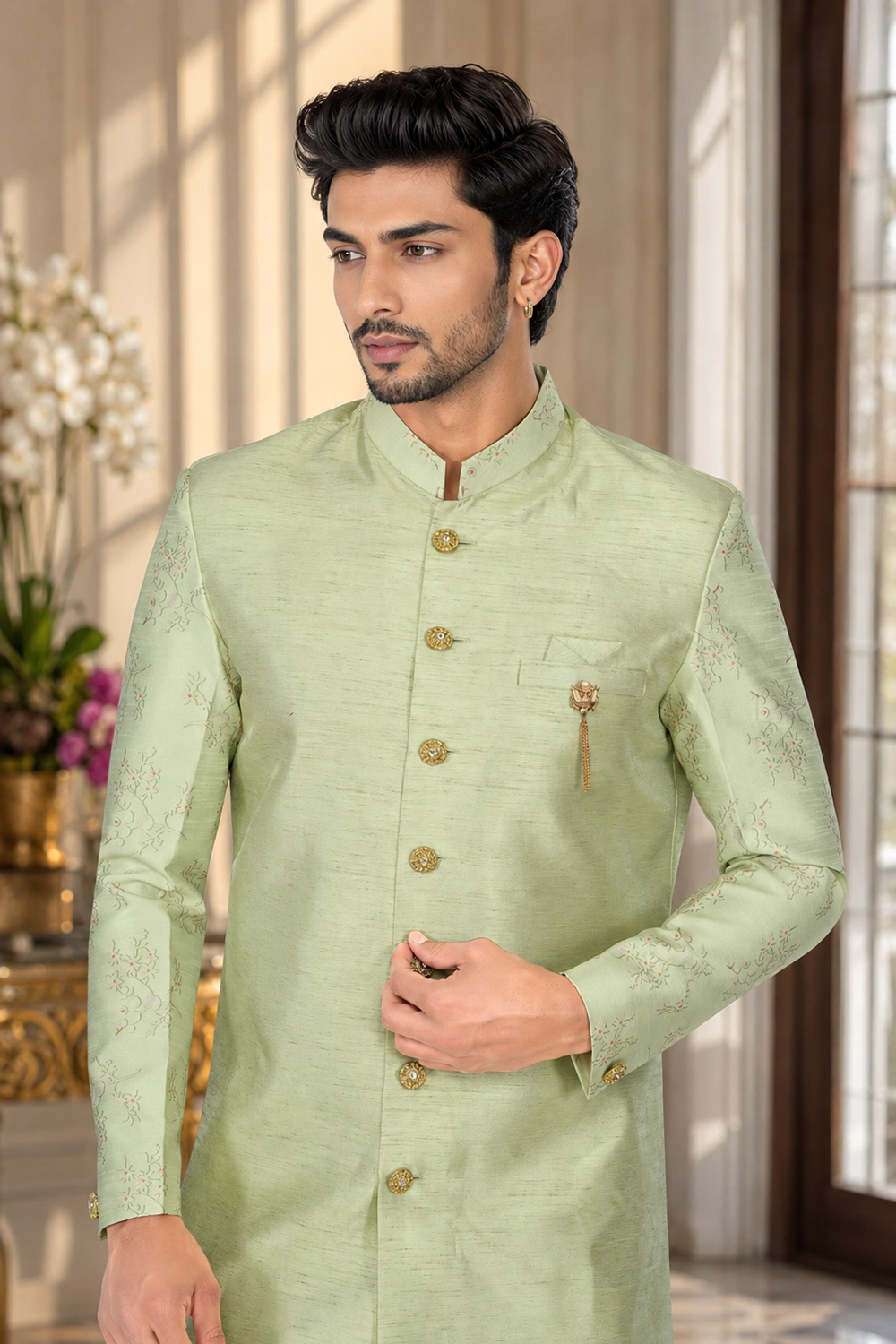 Men's Green Indo-Western
