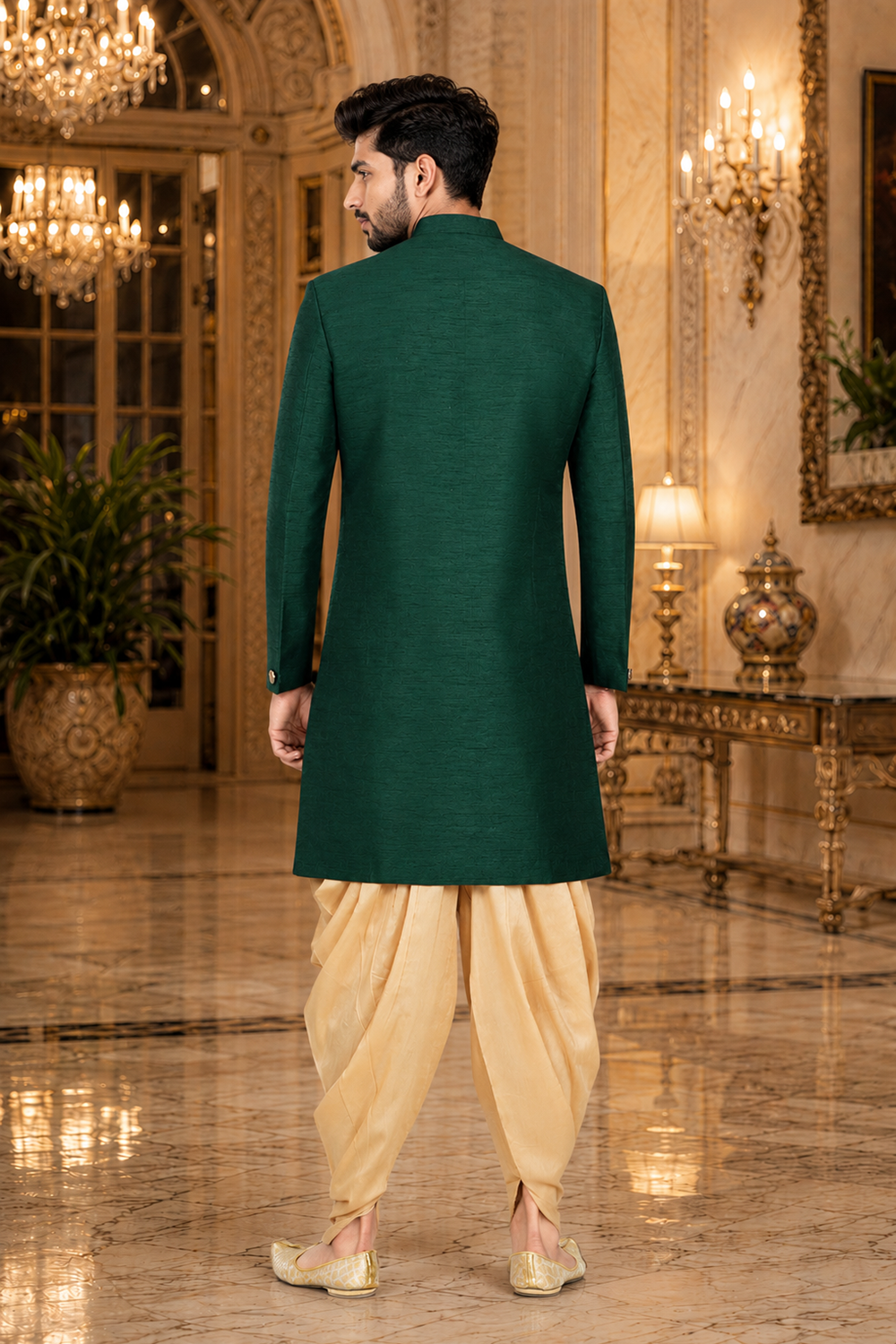 Men's Green Indo-Western