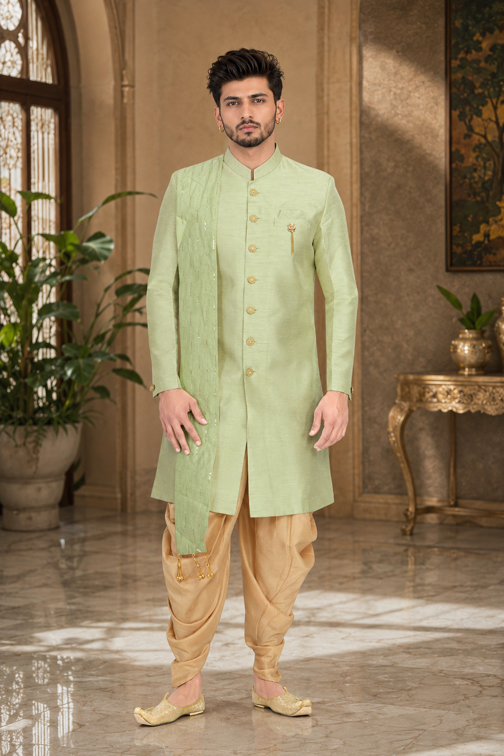 Men's Green Indo-Western