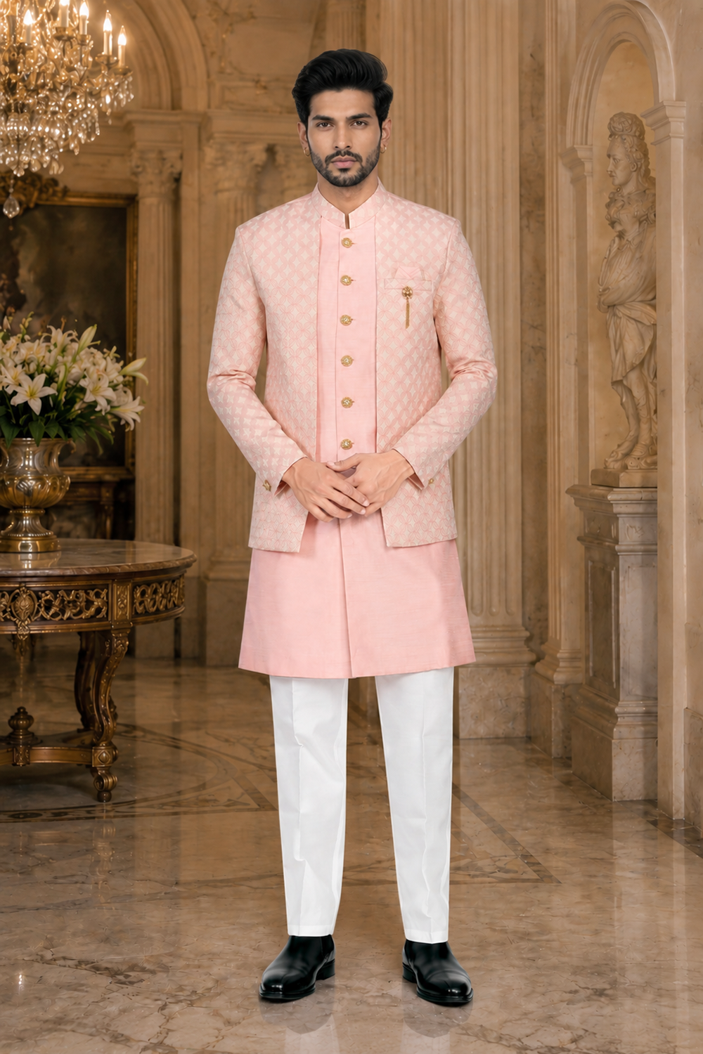 Men's Pink Indo-Western