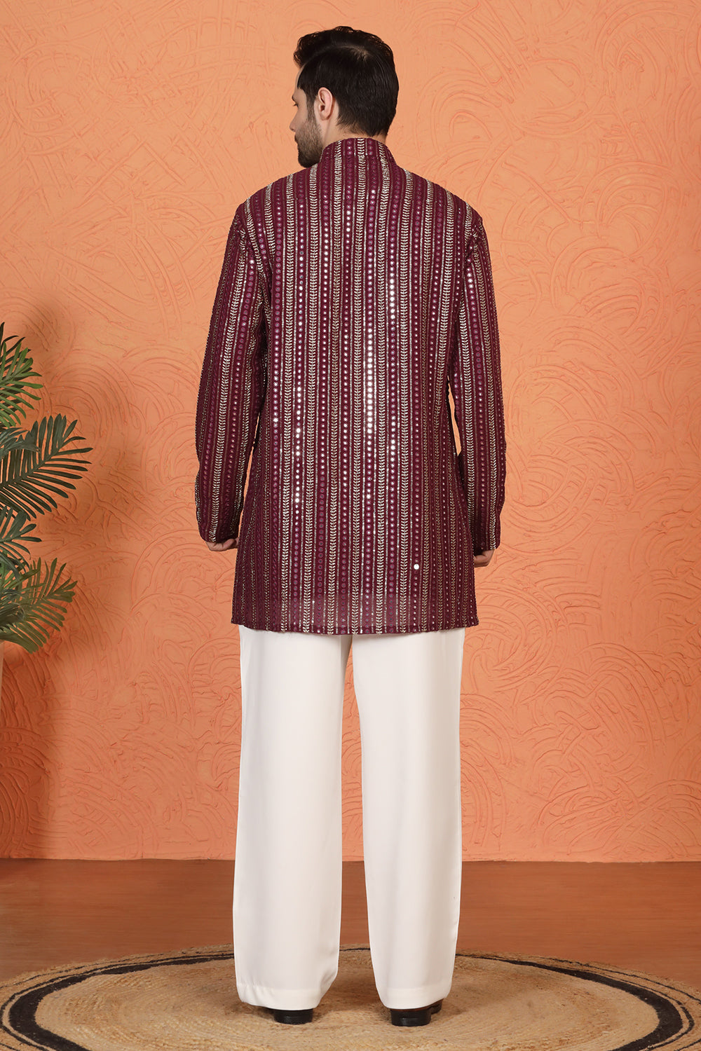 Mihir Embroidered Kurta with Loose Fit Back Elastic Parallel Pants
