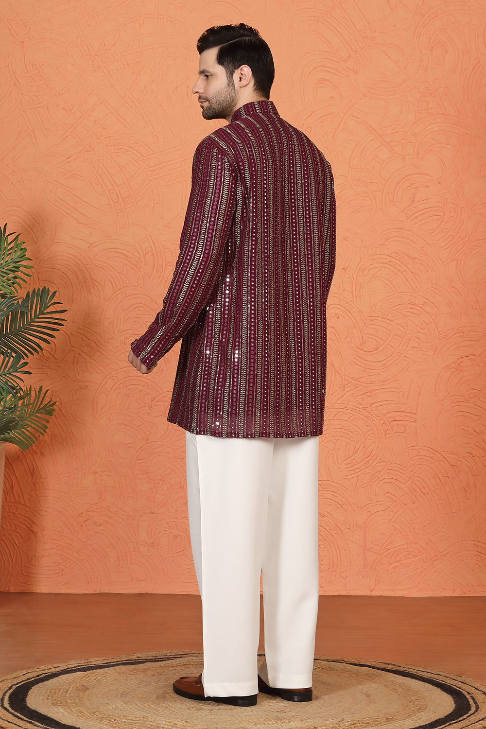 Mihir Embroidered Kurta with Loose Fit Back Elastic Parallel Pants