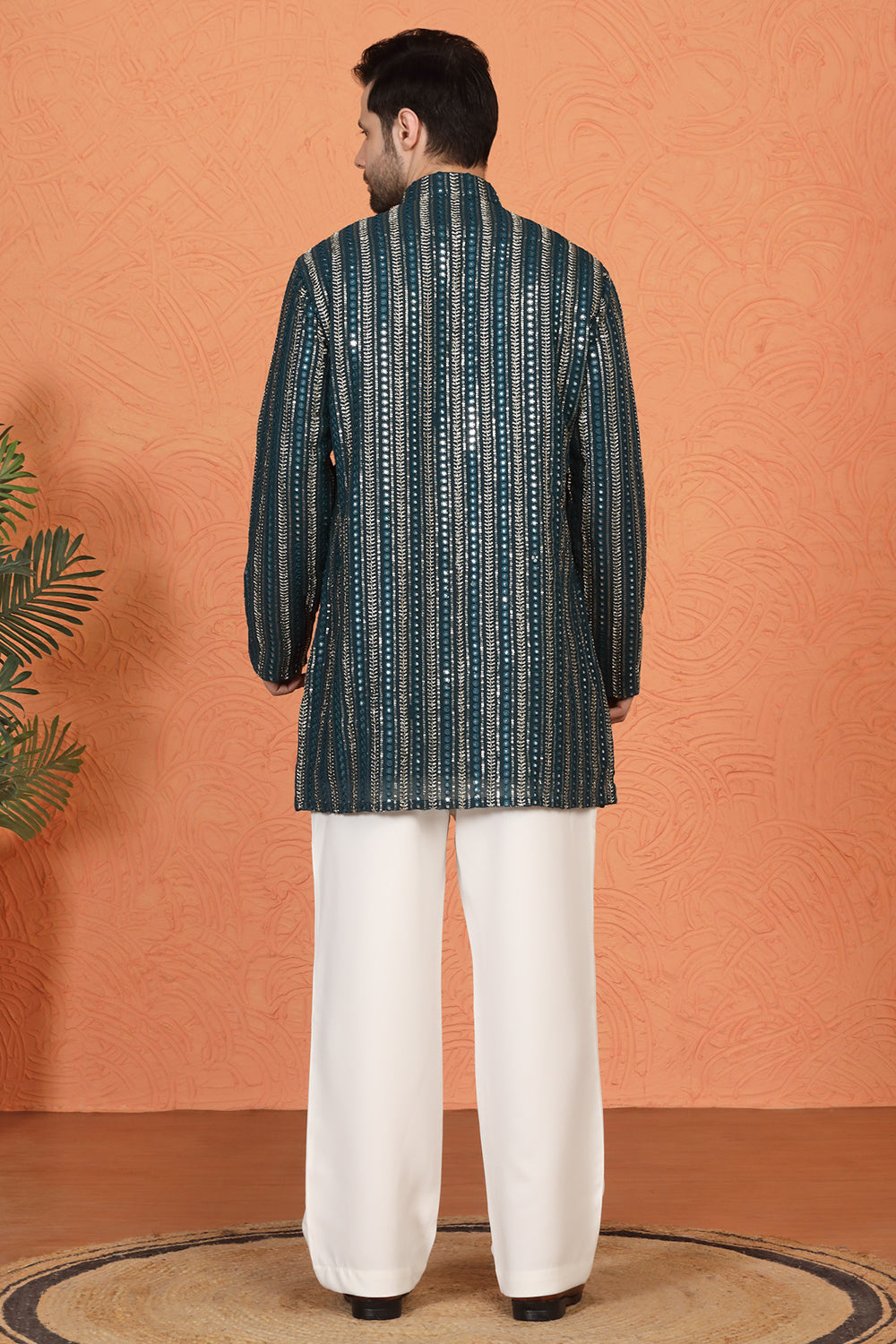 Mihir Embroidered Kurta with Loose Fit Back Elastic Parallel Pants