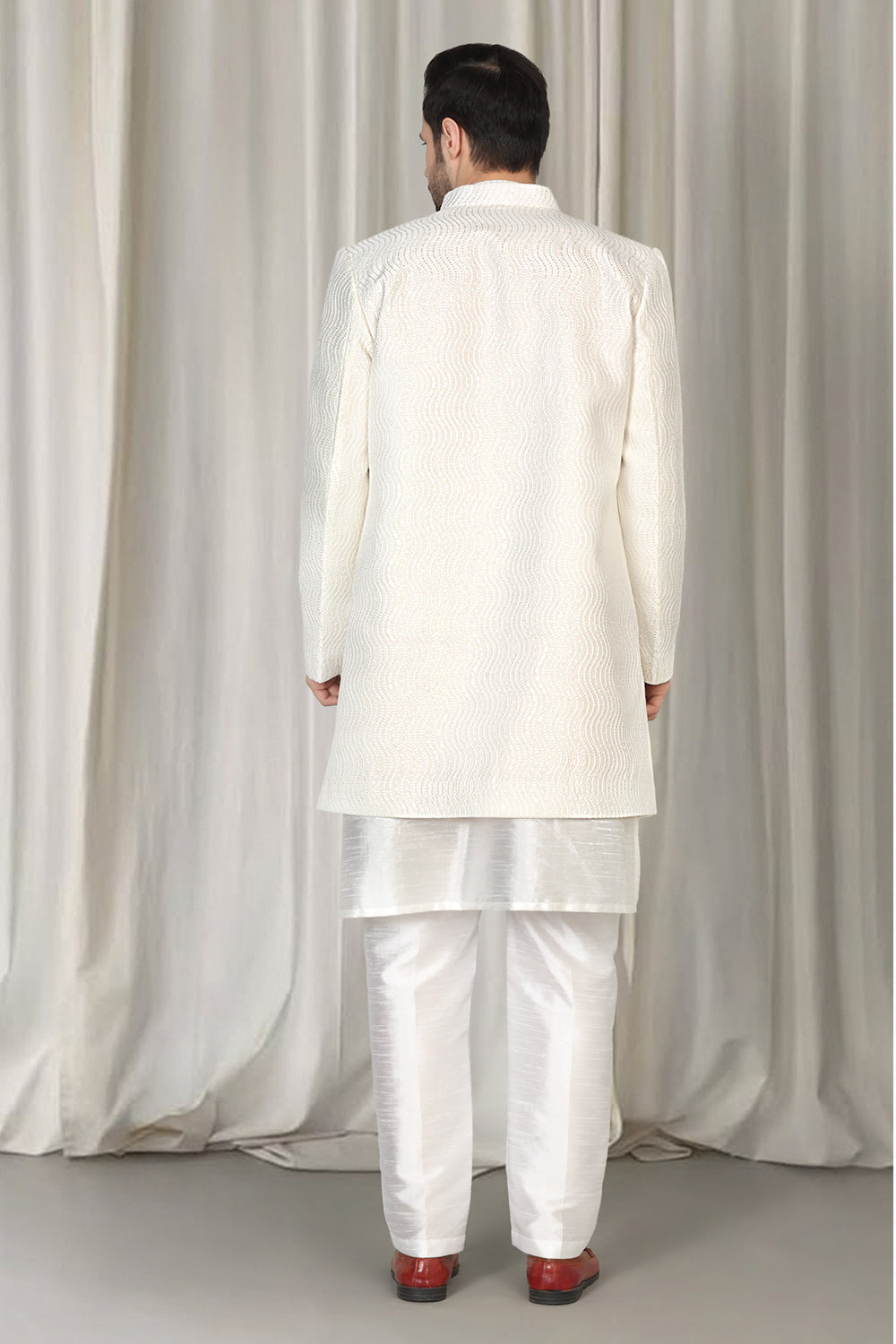 Mihir Embroidered Long Open Jacket With Kurta And Pants