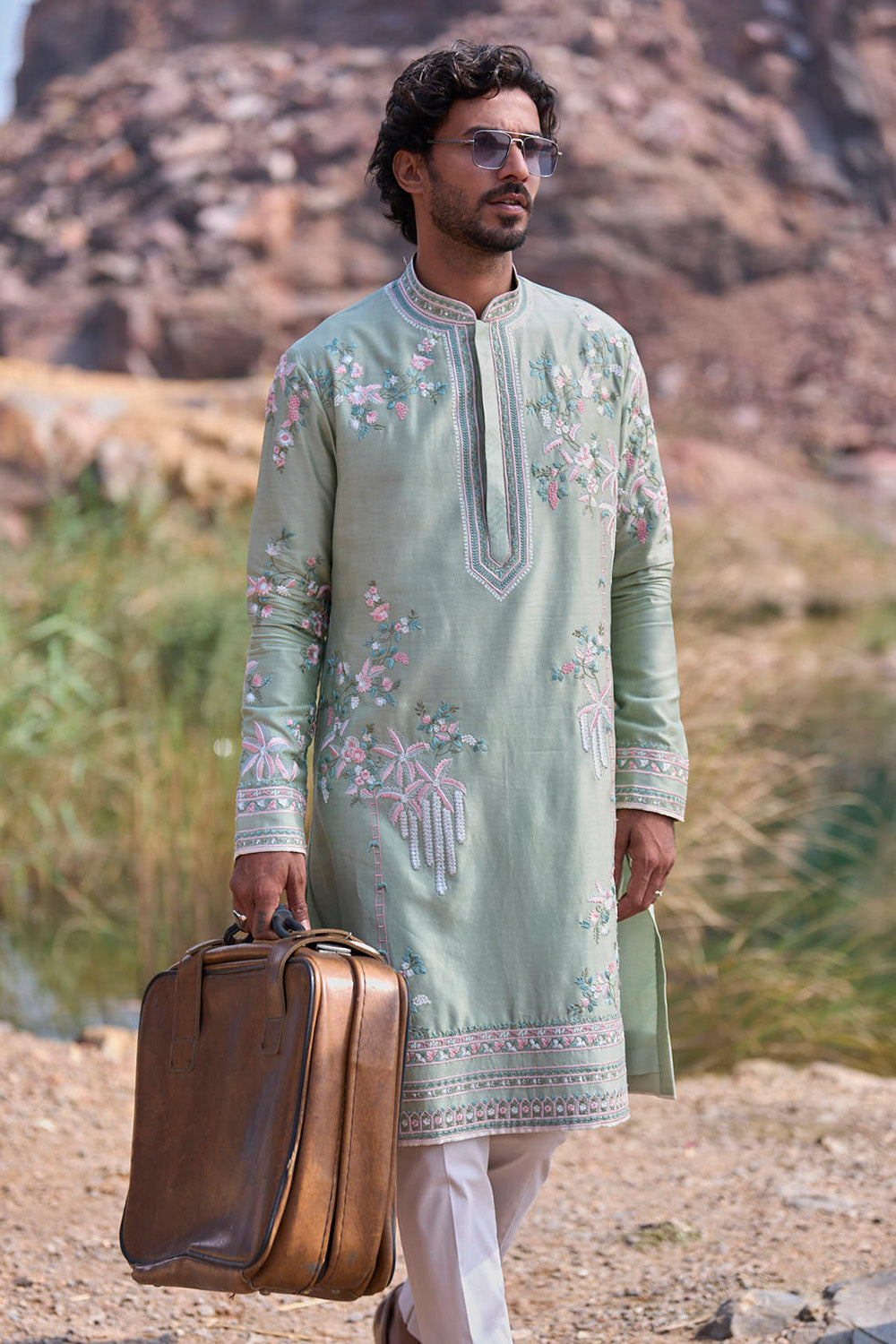 Mint Green Hop Multithread Creeper Butties Kurta Set