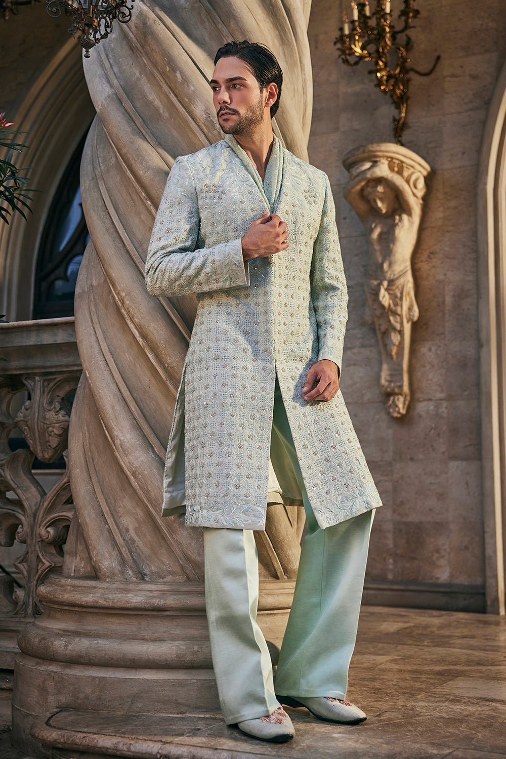 Mint Mirage Sherwani Set