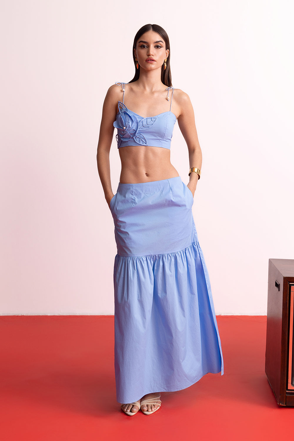 Mist Blue Skirt Set