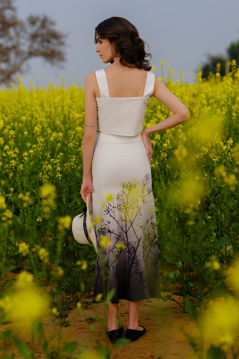 Monochrome Meadow Crop Top