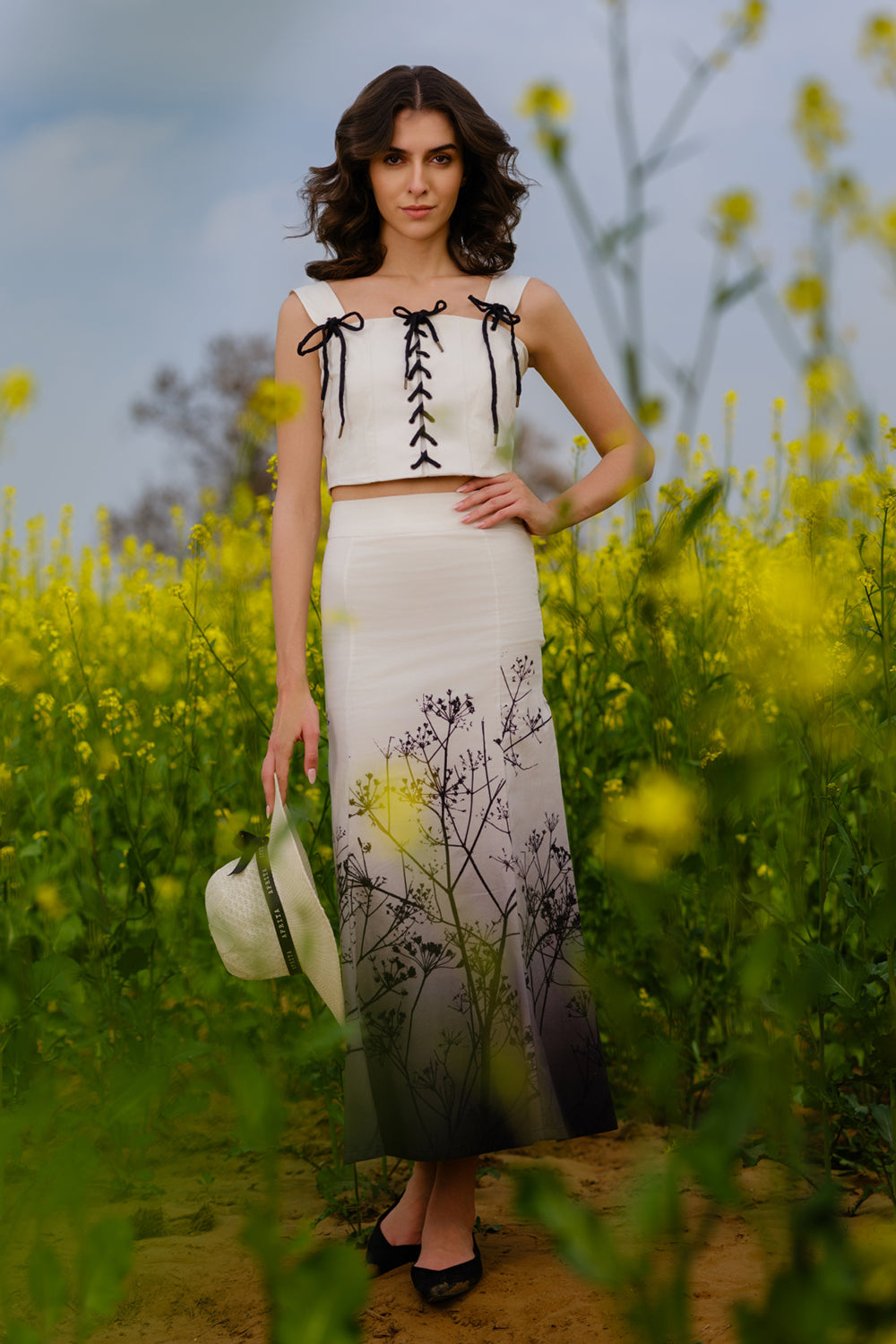 Monochrome Meadow Skirt