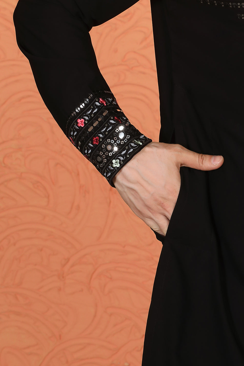 Multi Colored Flora Embroidered Kurta with Loose Fit Parallel Matching Pants