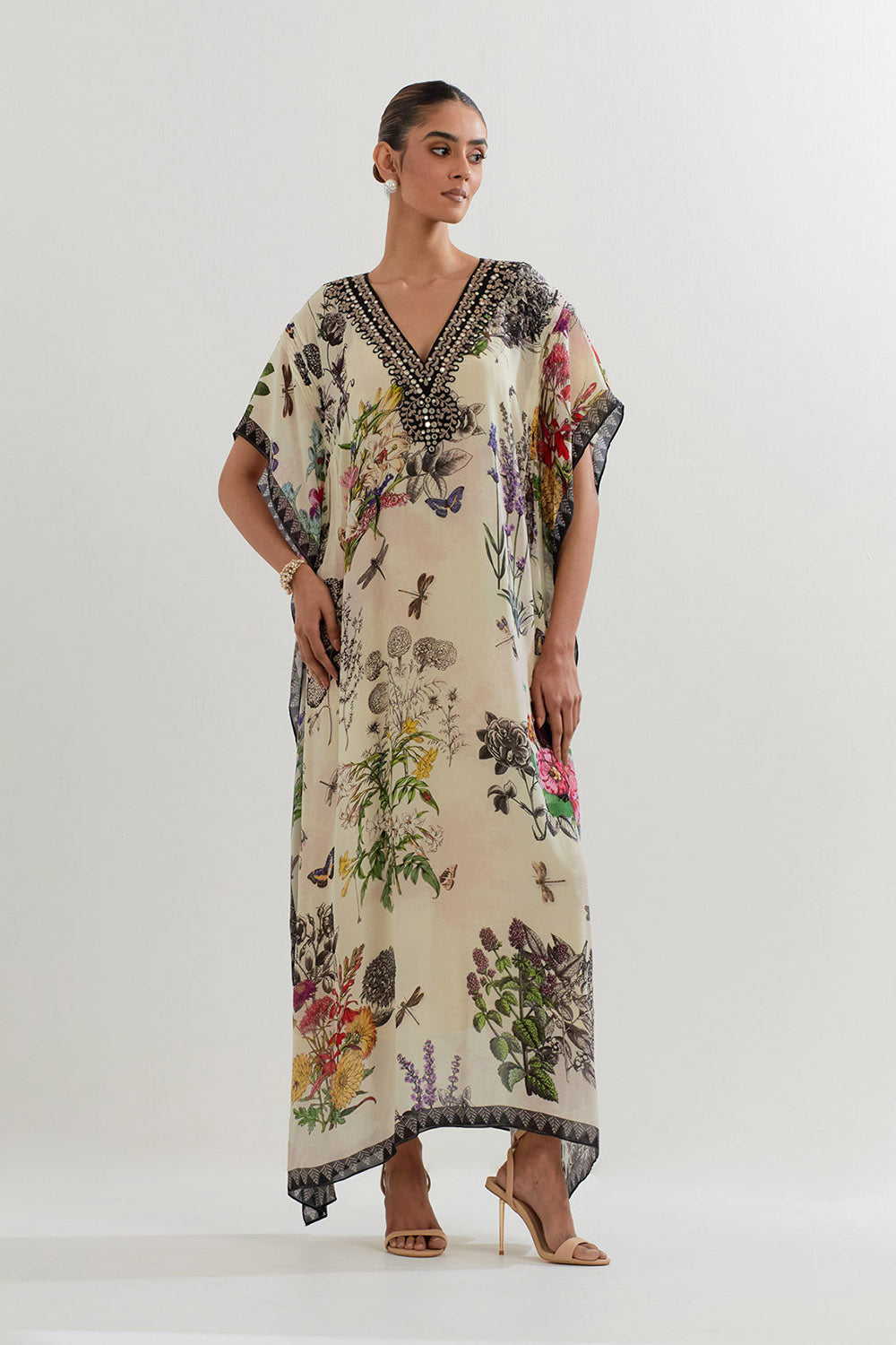 Multi Colour Botanica Printed Kaftan