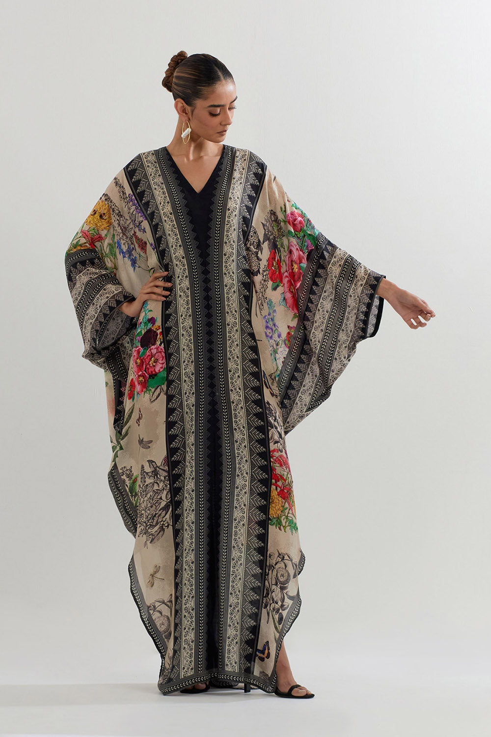 Multi Colour Botanical Printed Kaftan
