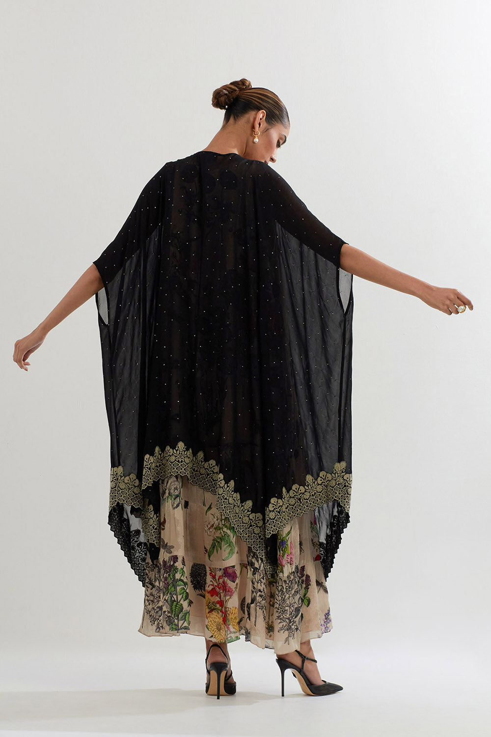 Multi Colour Cape With Dress