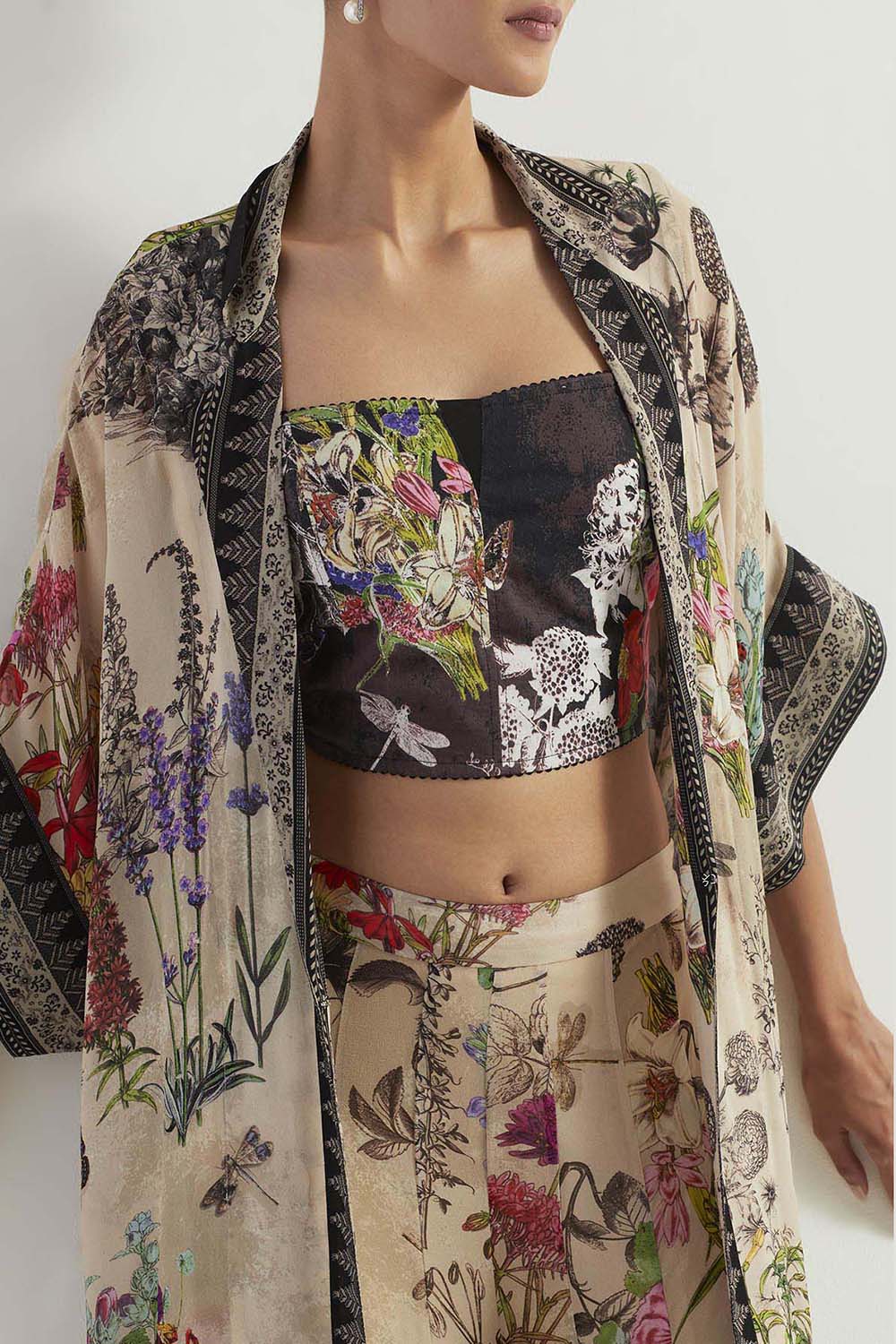 Multi Colour Cape With Inner And Sharara