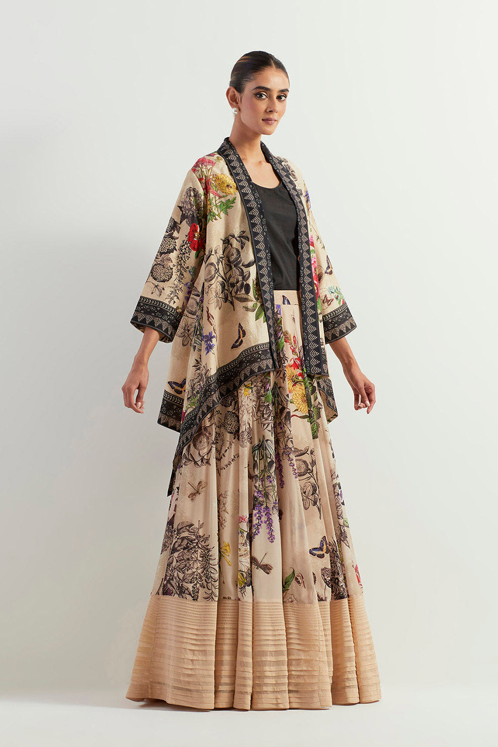 Multi Colour Cape With Inner And Skirt