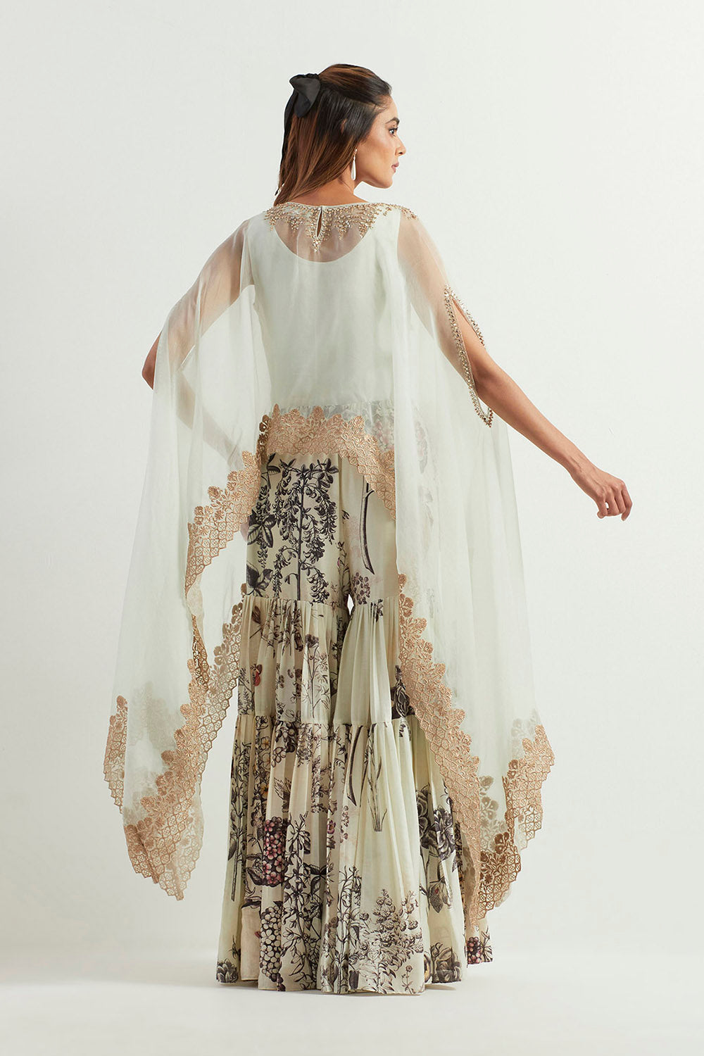 Multi Colour Cape With Sharara