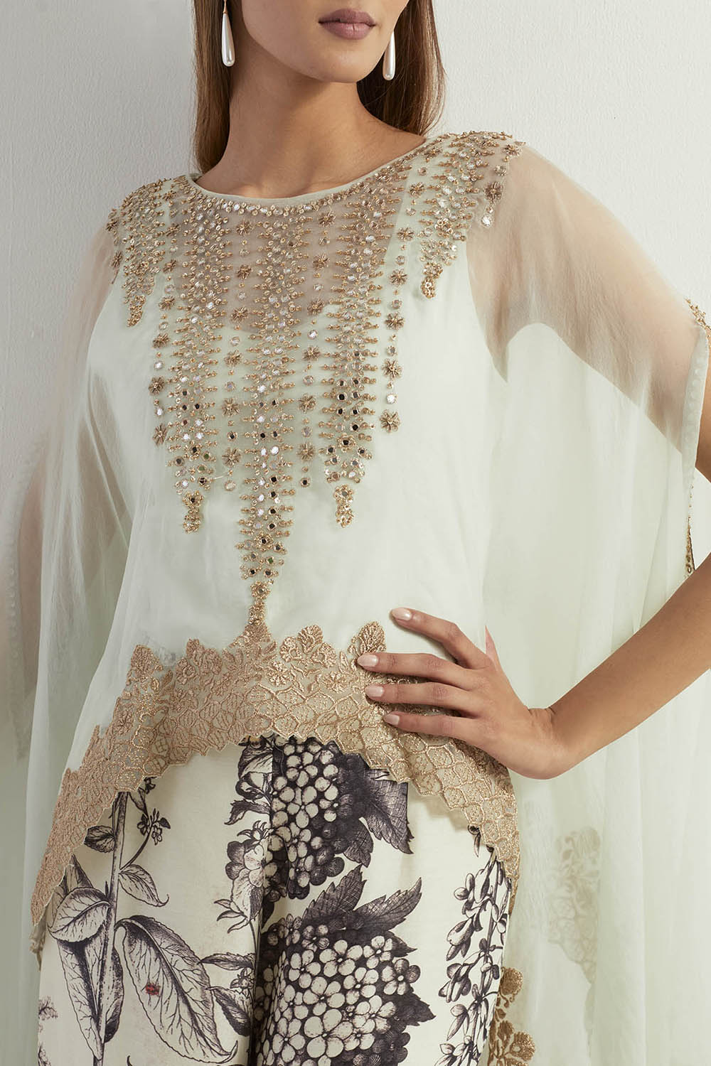 Multi Colour Cape With Sharara
