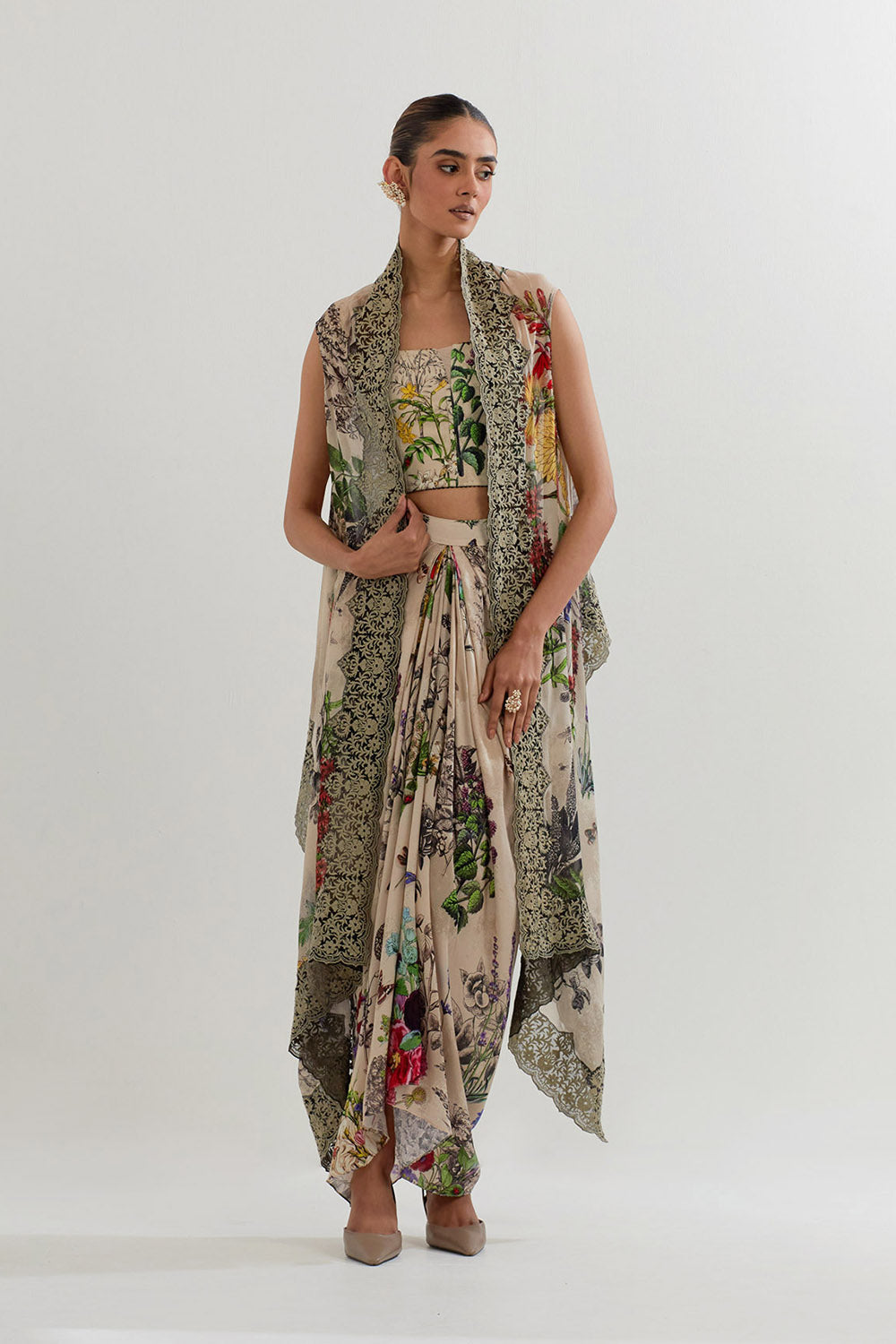 Multi Colour Cape With Skirt