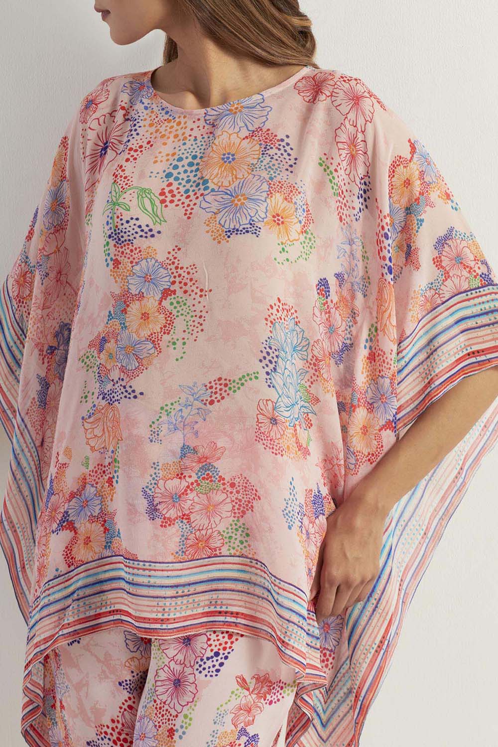 Multi Colour High Low With Pants