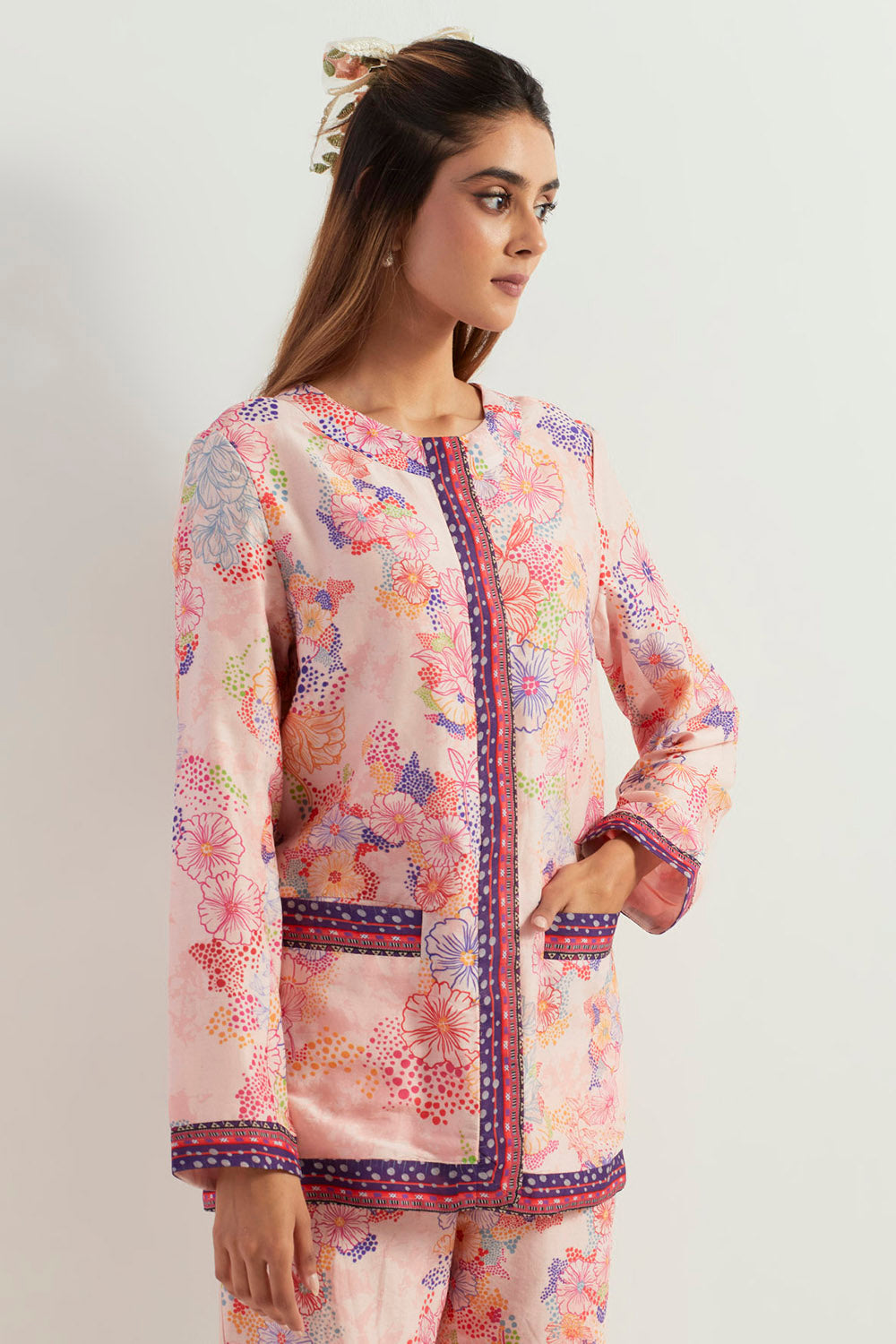 Multi Colour Jacket With Pants