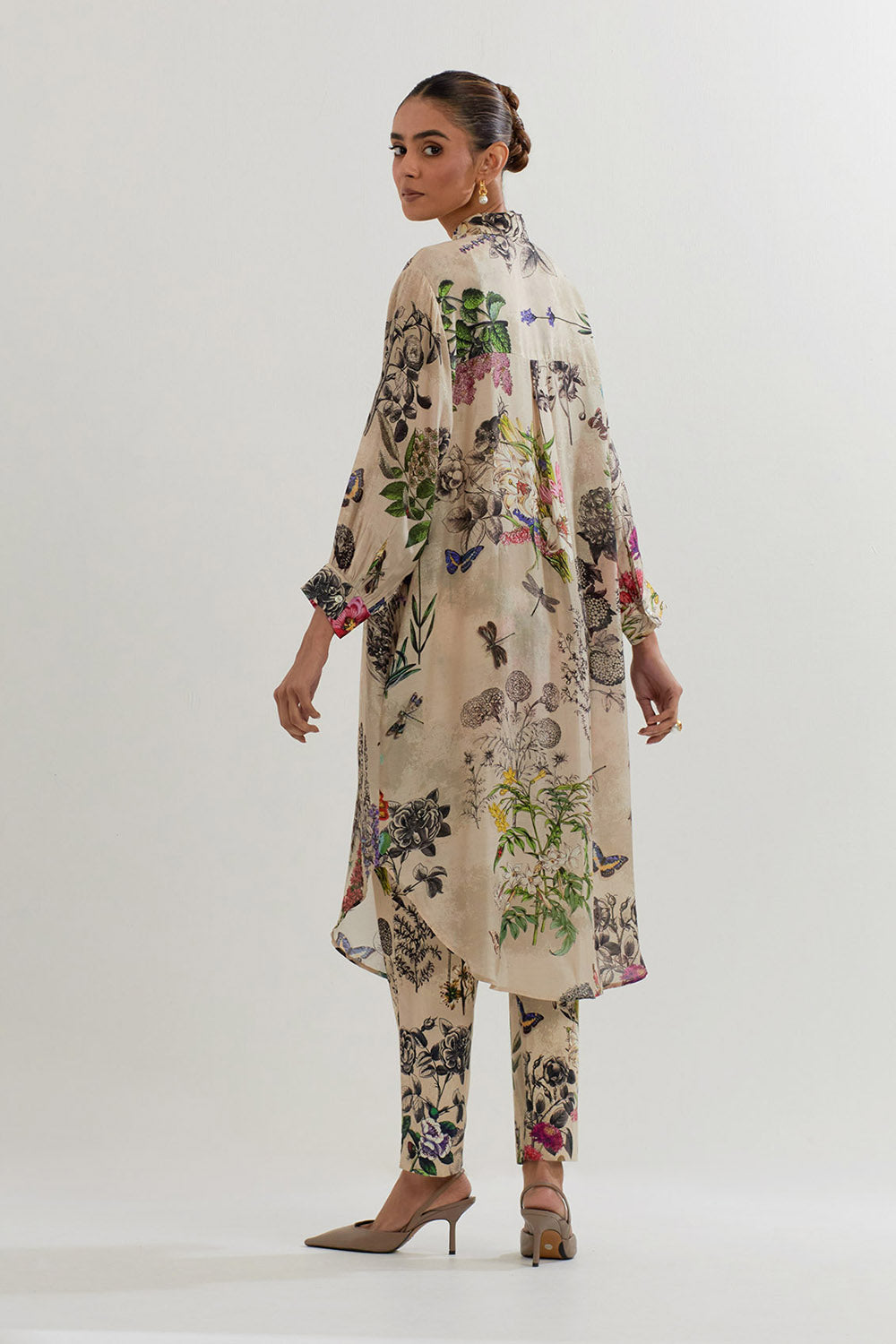 Multi Colour Long Shirt Tunic With Pant