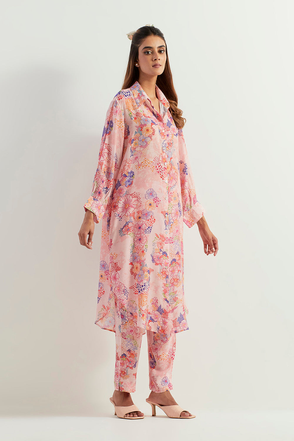 Multi Colour Long Shirt With Pants