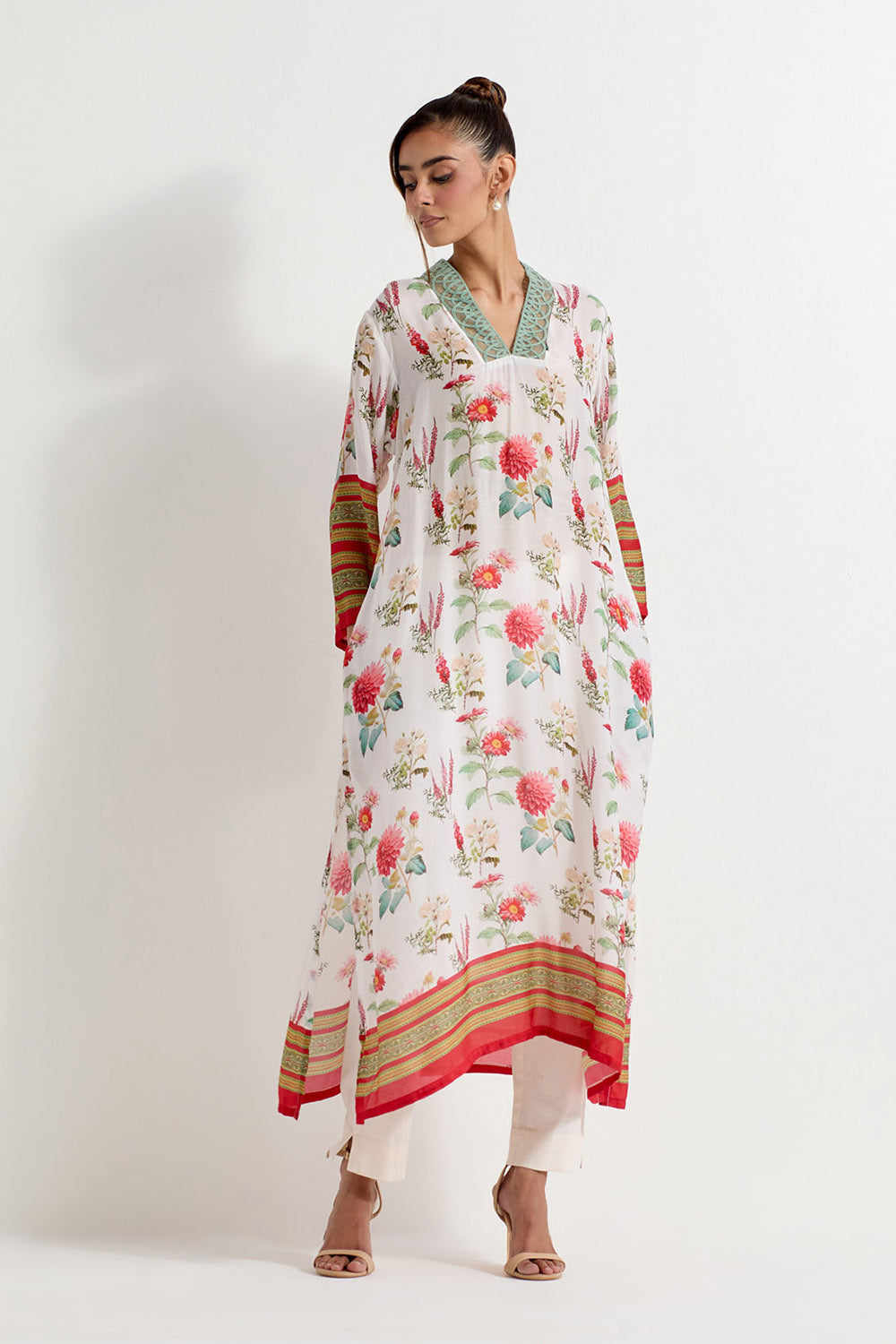 Multi Colour Modal Silk Kurta With Pants