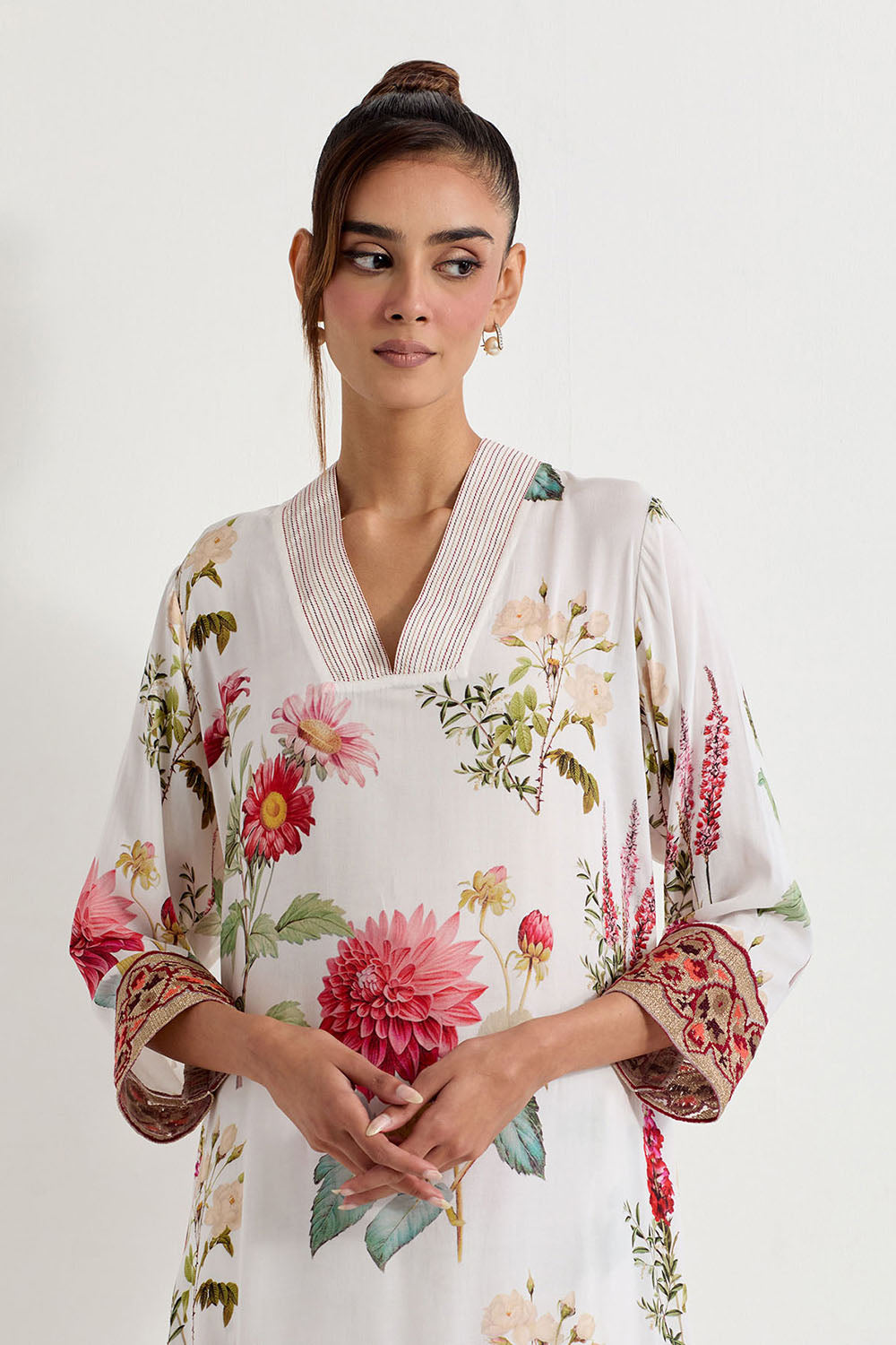 Multi Colour Modal Silk Kurta With Pants