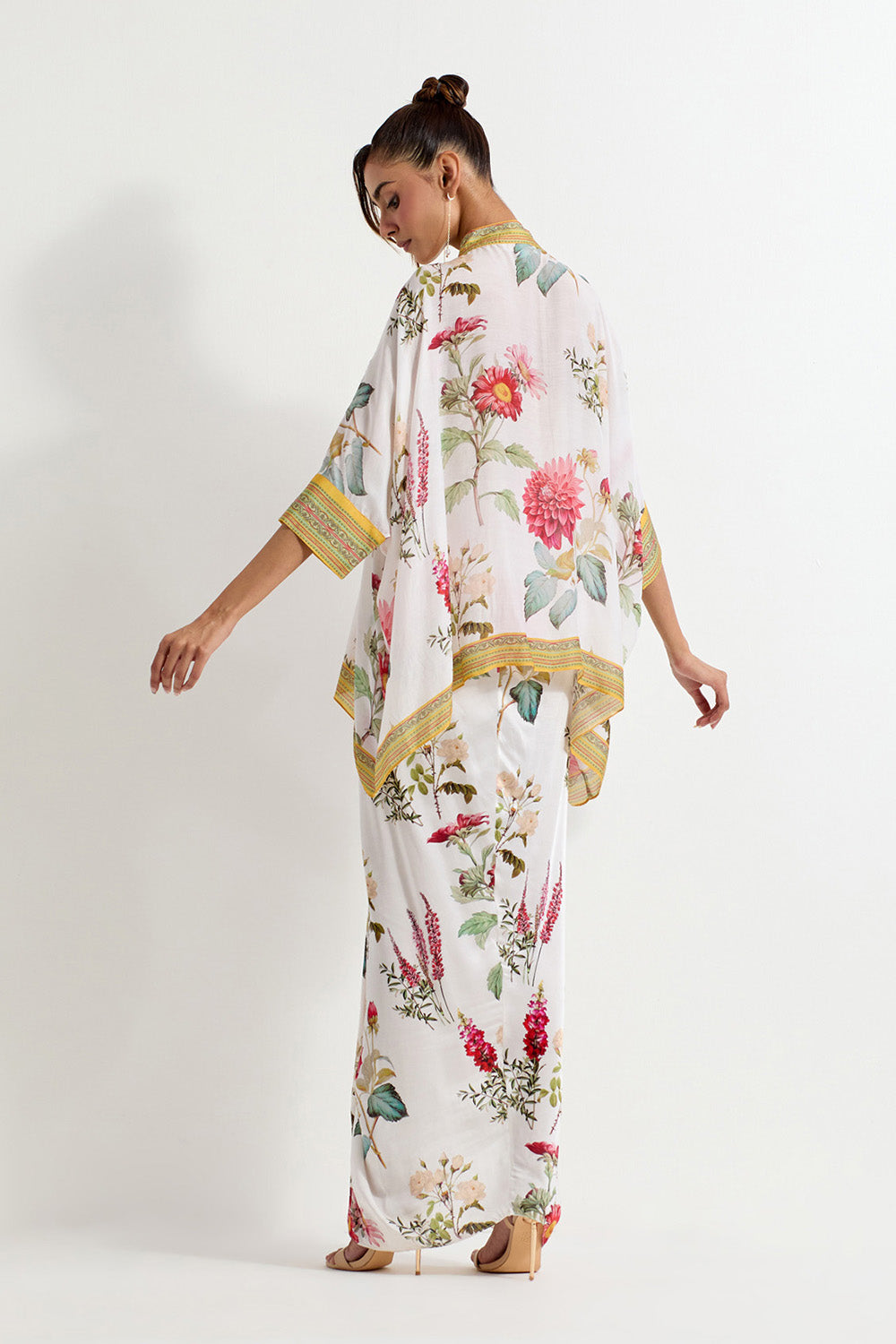 Multi Colour Modal Silk Top With Skirt