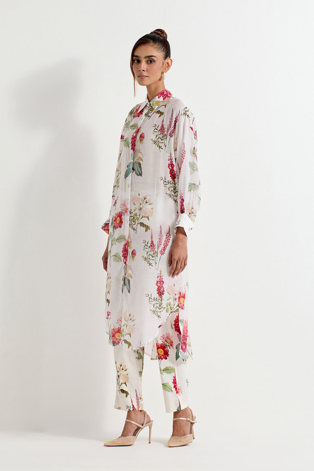 Multi Colour Modal Silk Tunic With Pants
