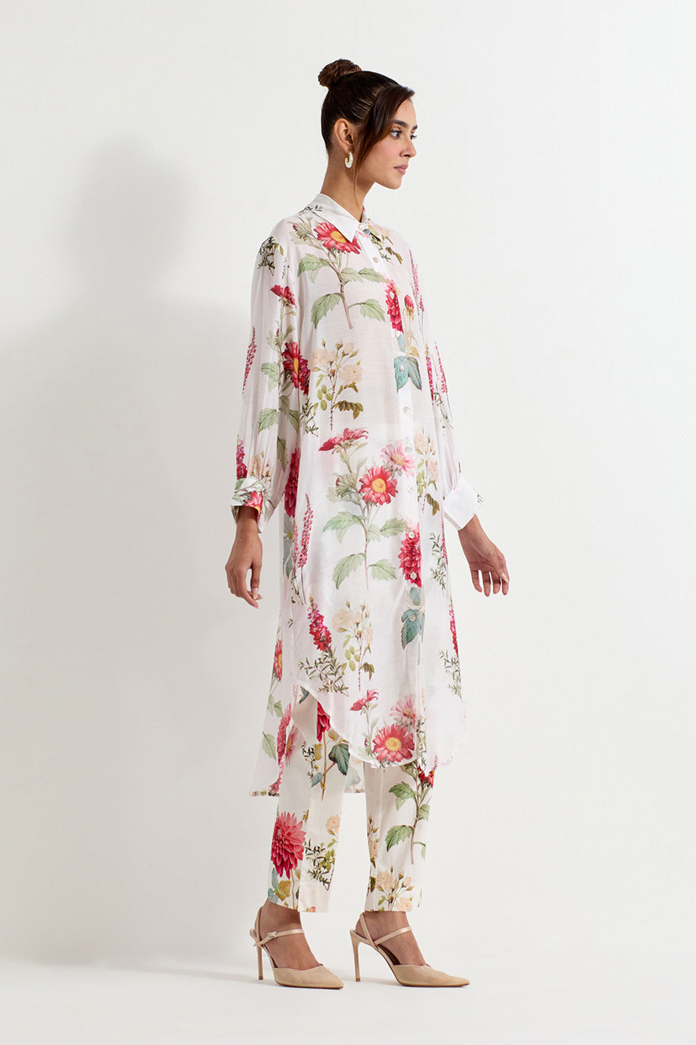 Multi Colour Modal Silk Tunic With Pants