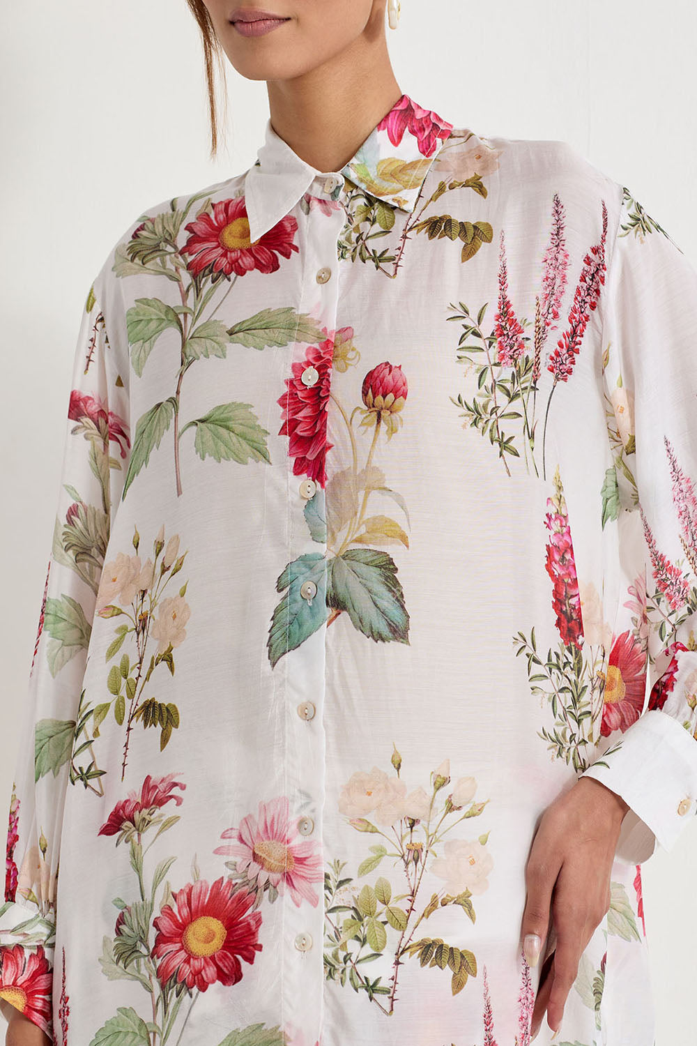 Multi Colour Modal Silk Tunic With Pants