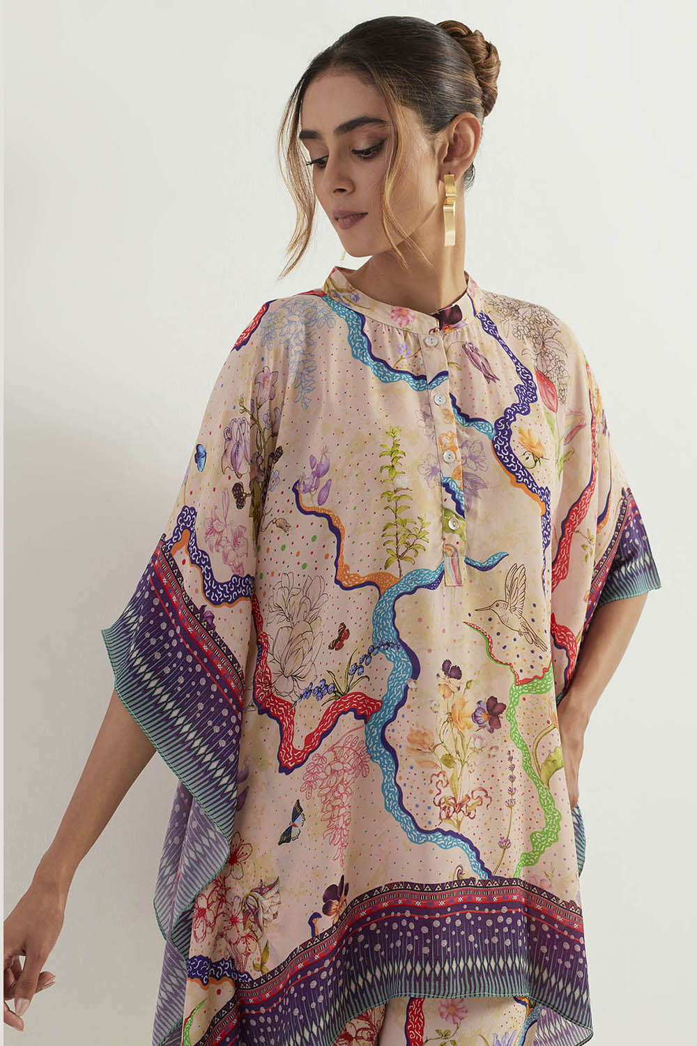 Multi Colour Poncho With Pants