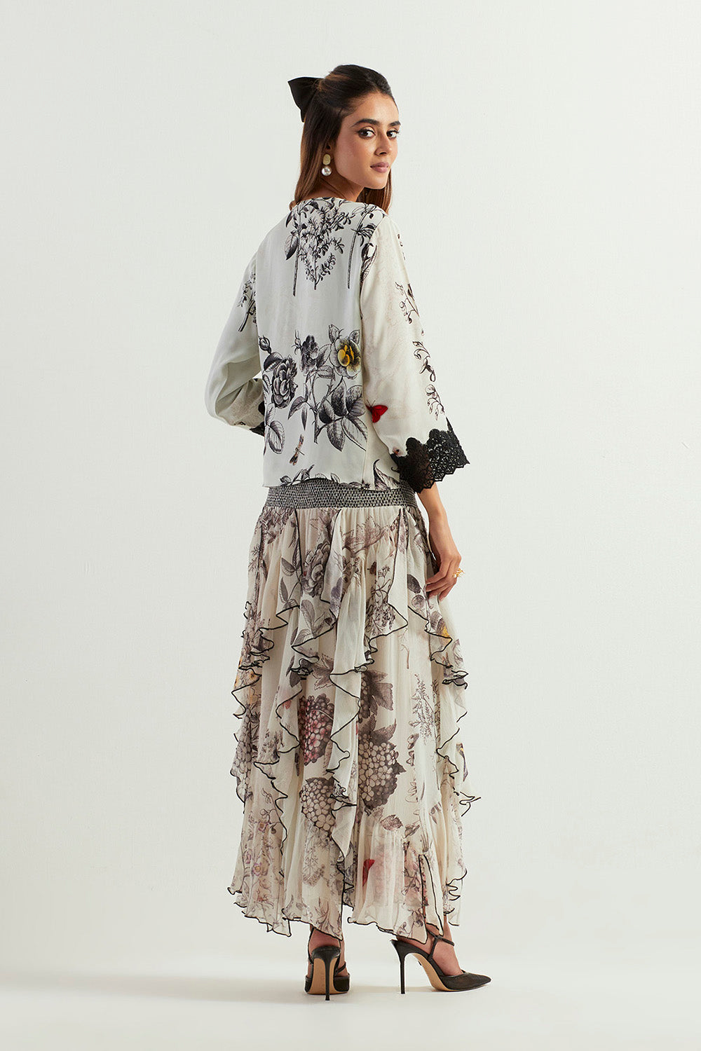 Multi Colour Wrap Top With Skirt