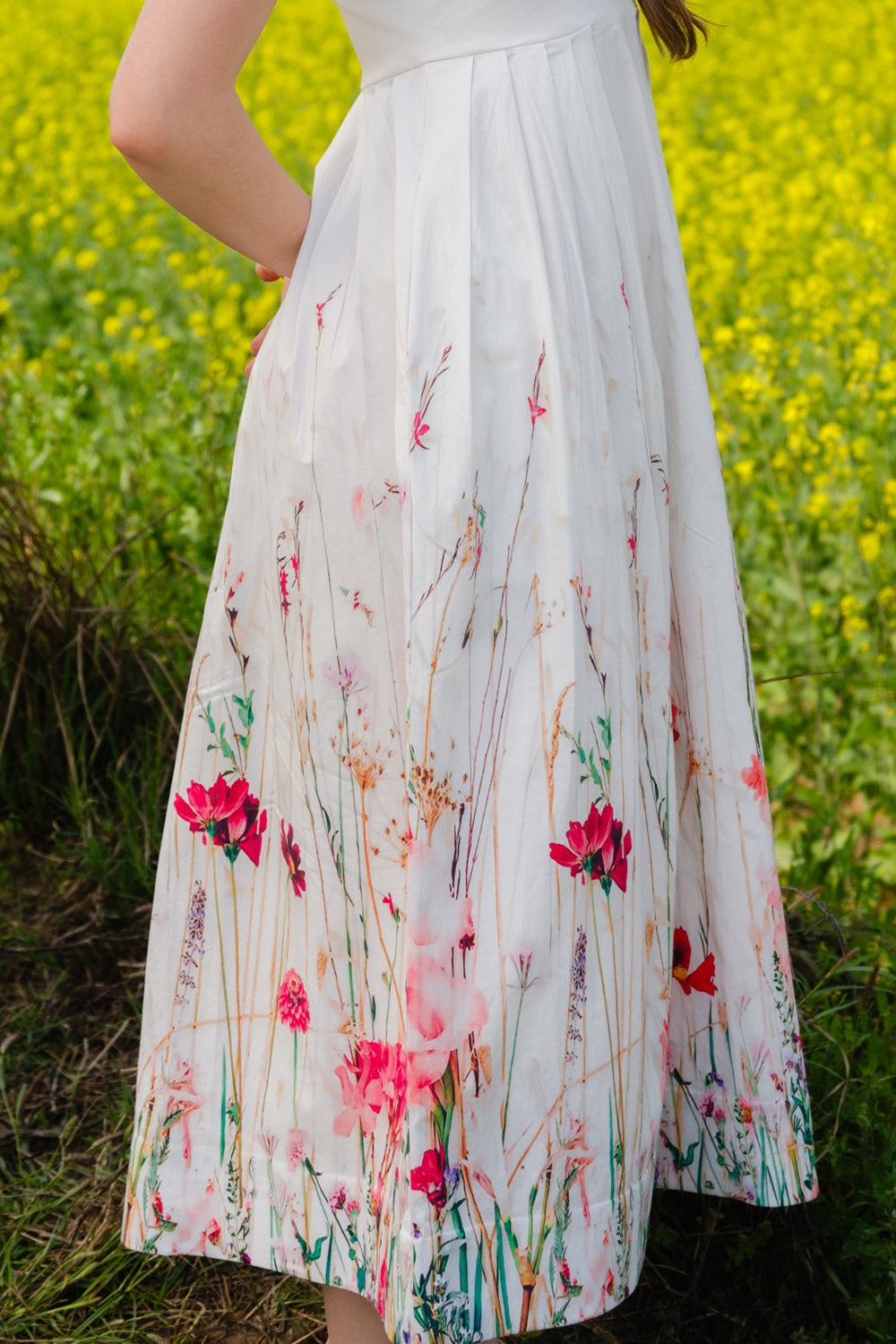 Multi Flower Meadow Long Dress