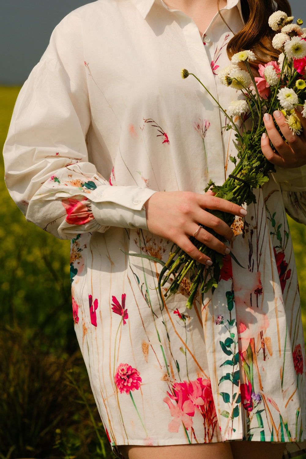 Multi Flower Meadow Long Shirt