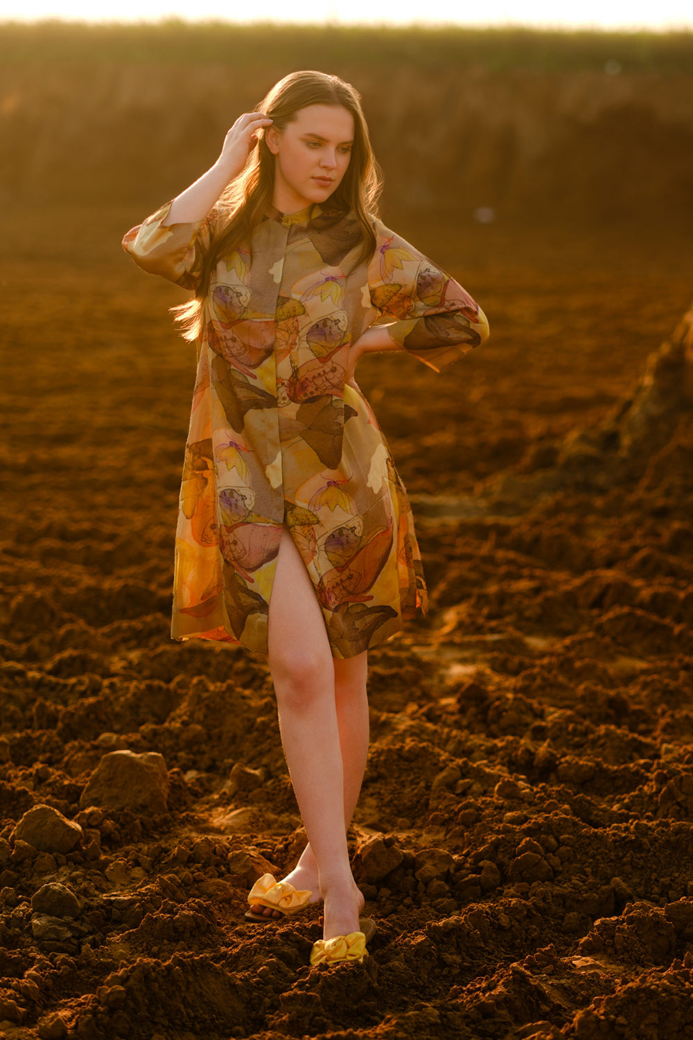 Mustard Short Fluid Dress