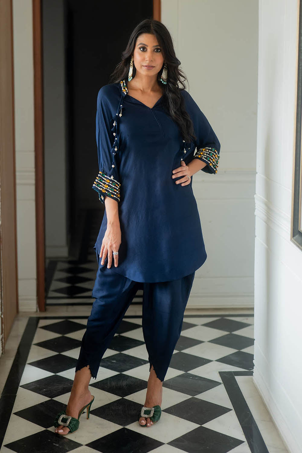 Navy Embellished Co-Ord Set