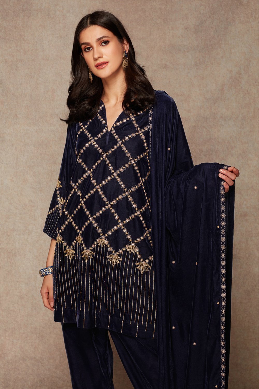 Navy Kurta Set - RTS