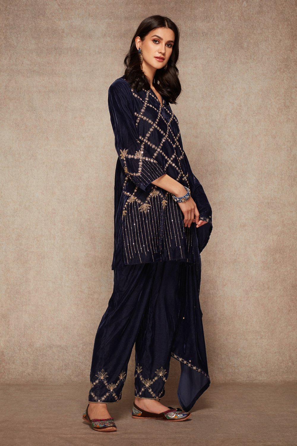 Navy Kurta Set - RTS