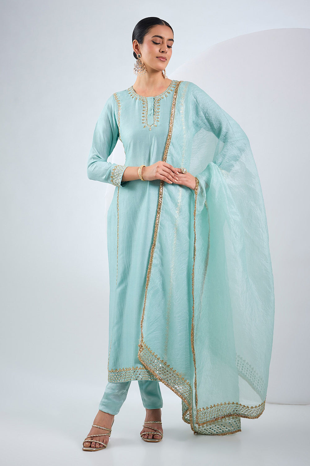 Sky blue kurta set