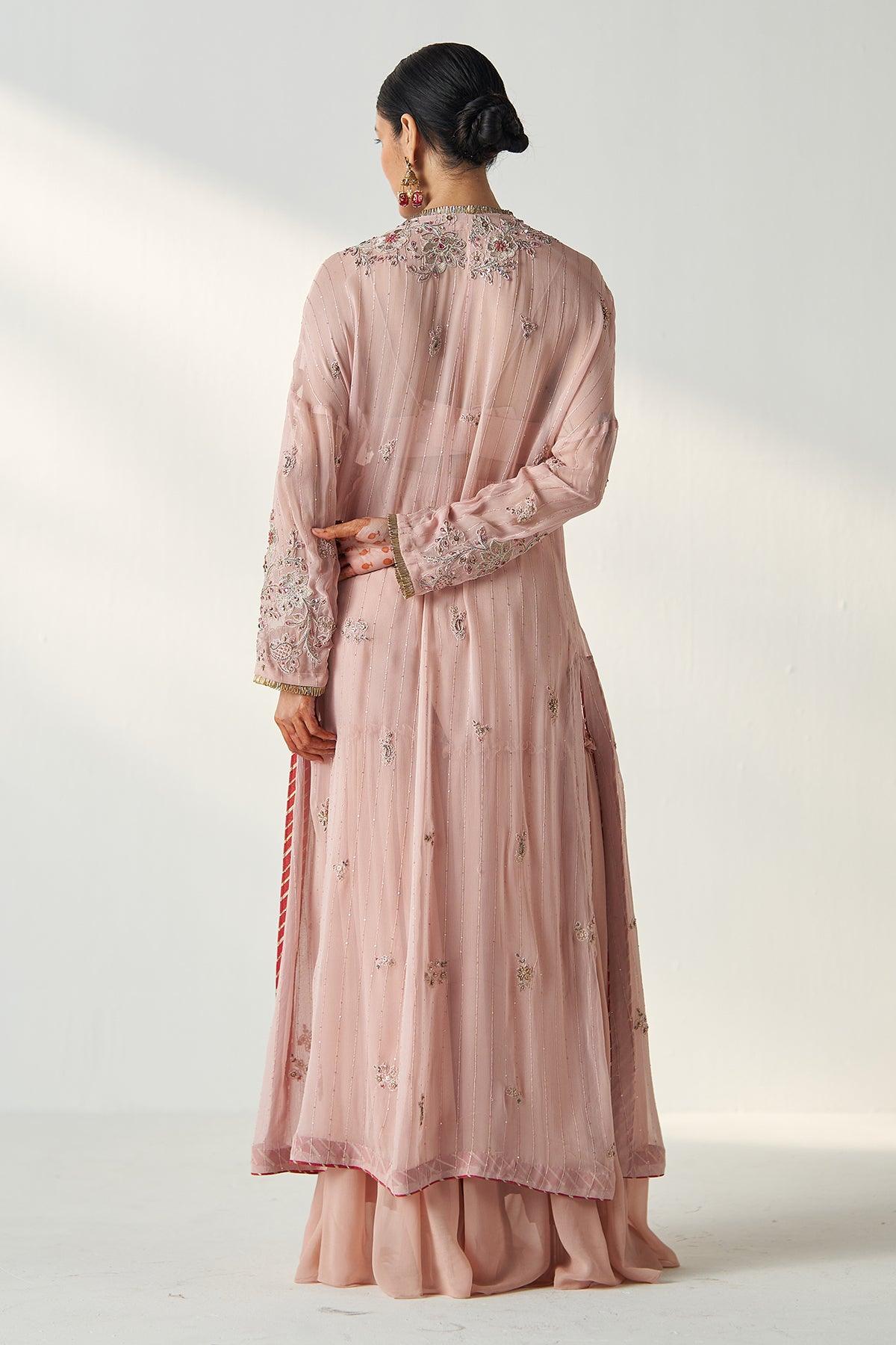 Nisha Blush Pink Cape Gharara Set