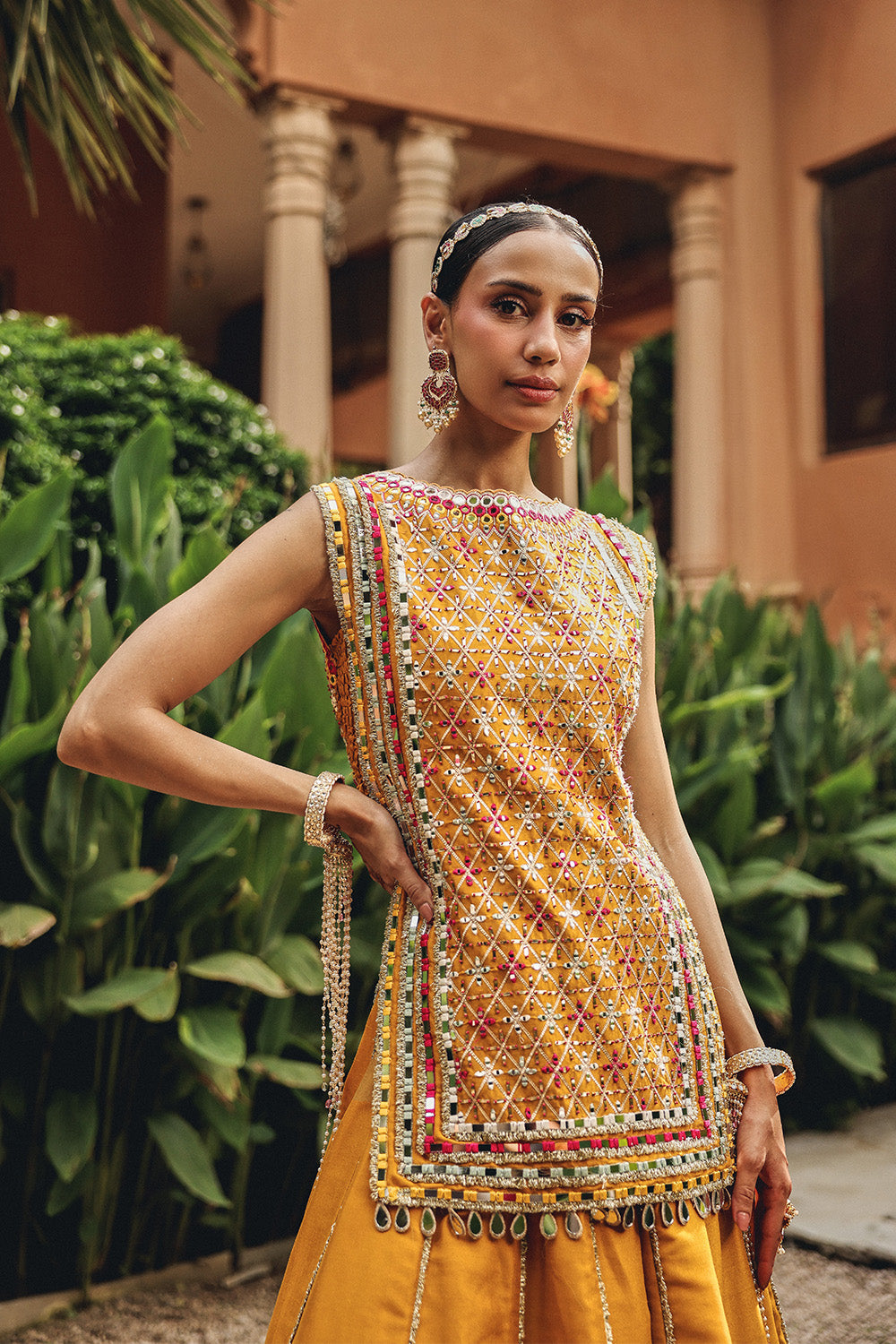 Noorvi Mustard Skirt Set