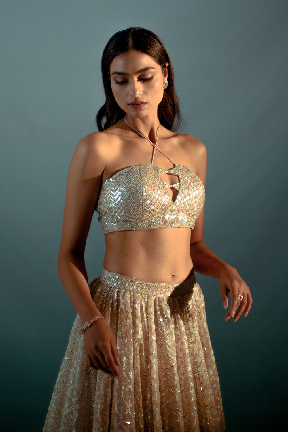 Nude Cream Lehenga Set