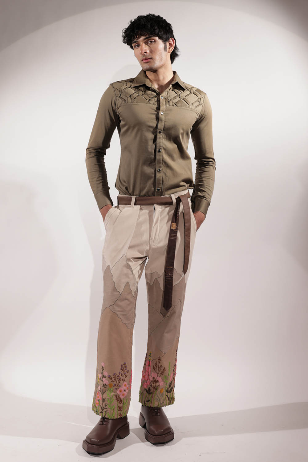 Olive Green Woven shirt