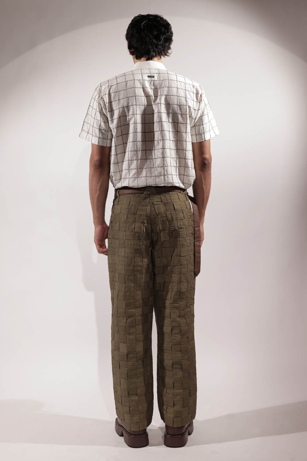 Olive Linen Woven Pants