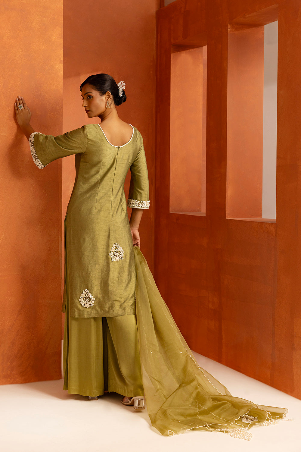 Olive Straight Kurta Set