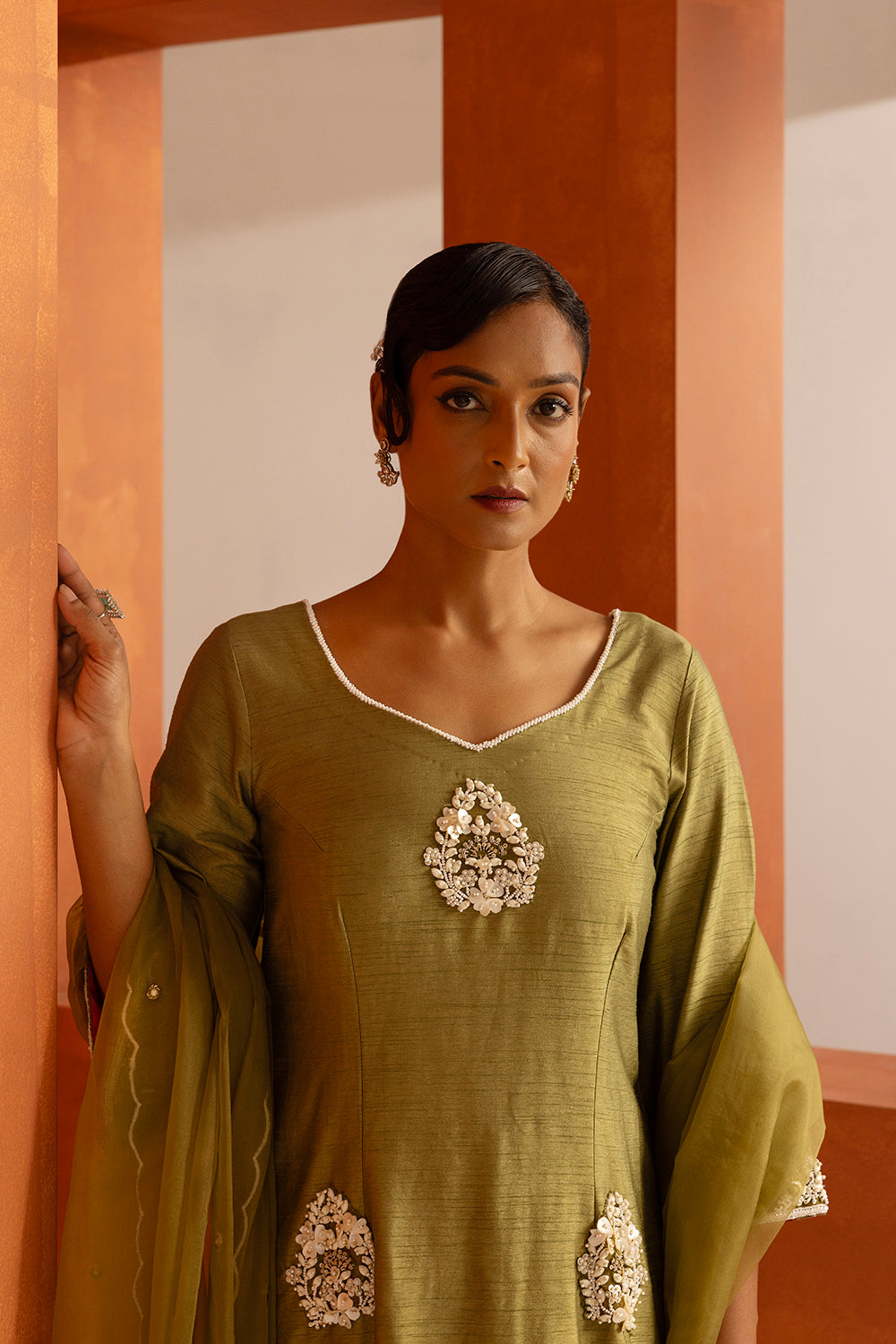 Olive Straight Kurta Set