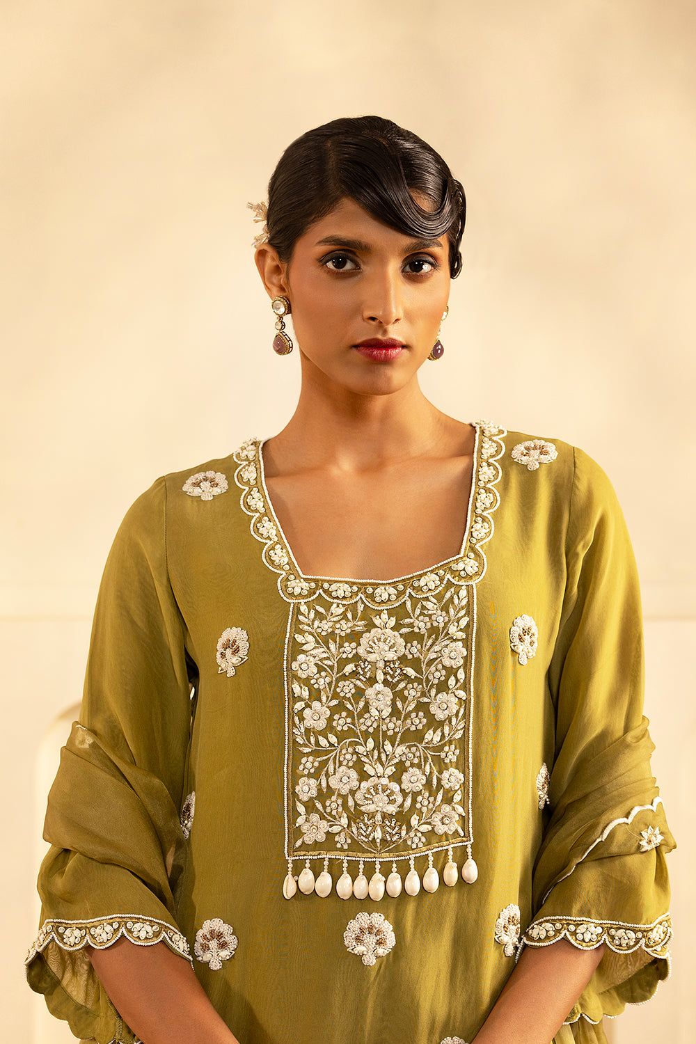 Olive Straight Kurta Set